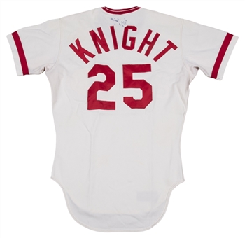 1979 Ray Knight Game Used and Signed Cincinnati Reds Home Jersey (MEARS A8 & Beckett)